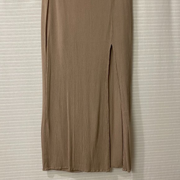 Camel maxi skirt with slit - Picture 2 of 5